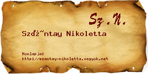 Szántay Nikoletta névjegykártya