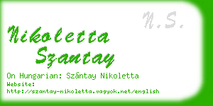 nikoletta szantay business card