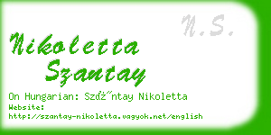 nikoletta szantay business card